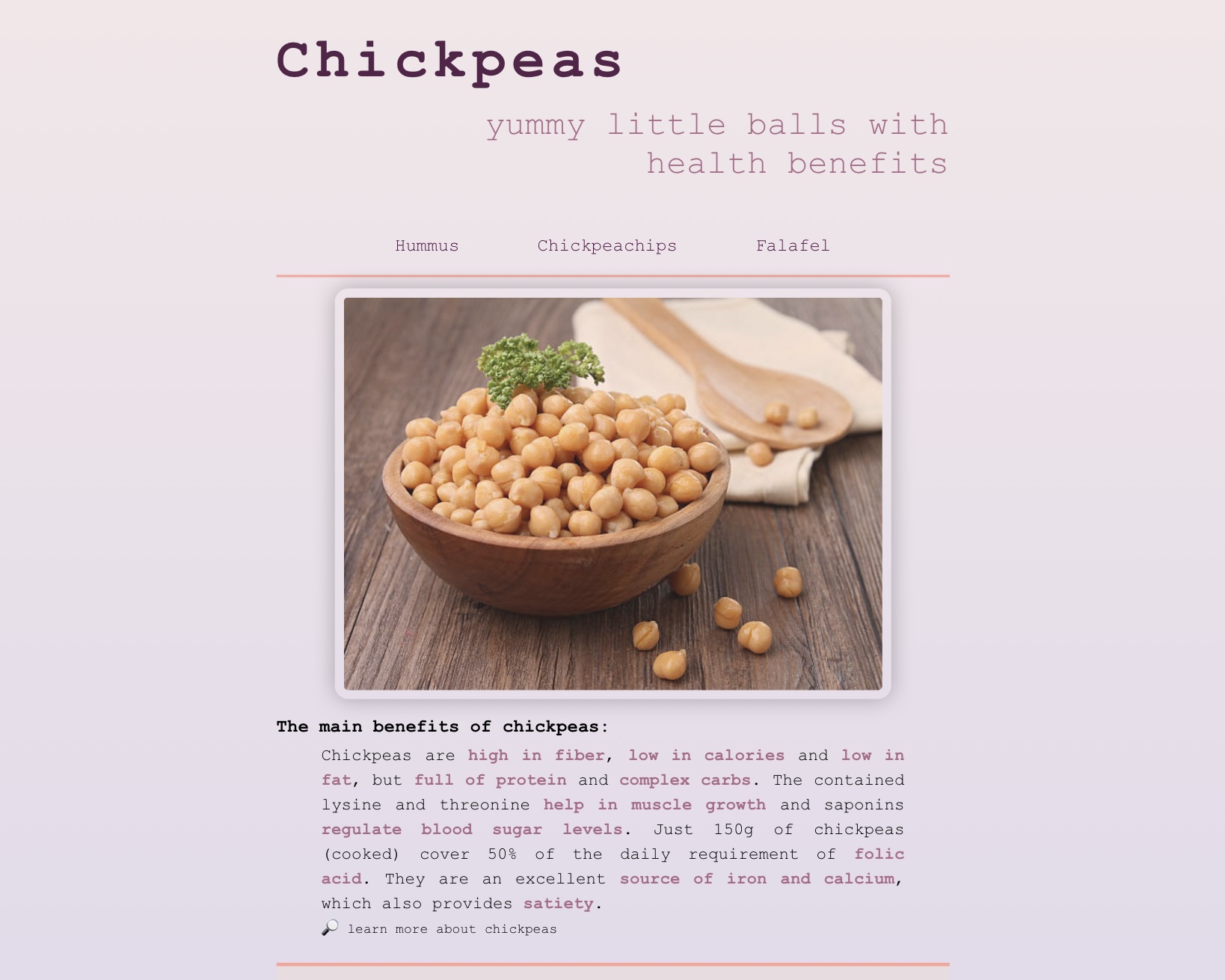 preview of the chickpeas project